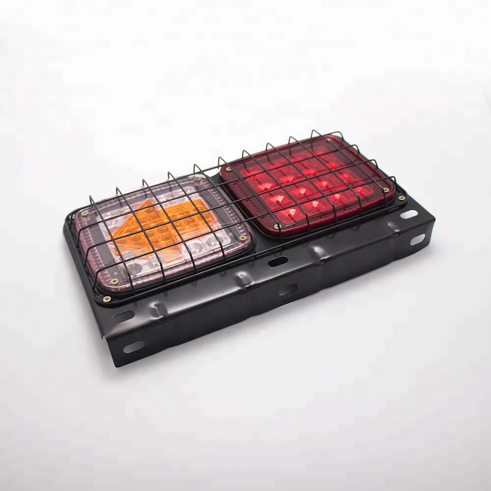 12V 24V Trailer Three Color Bulb Combination Rear Light with Iron Net