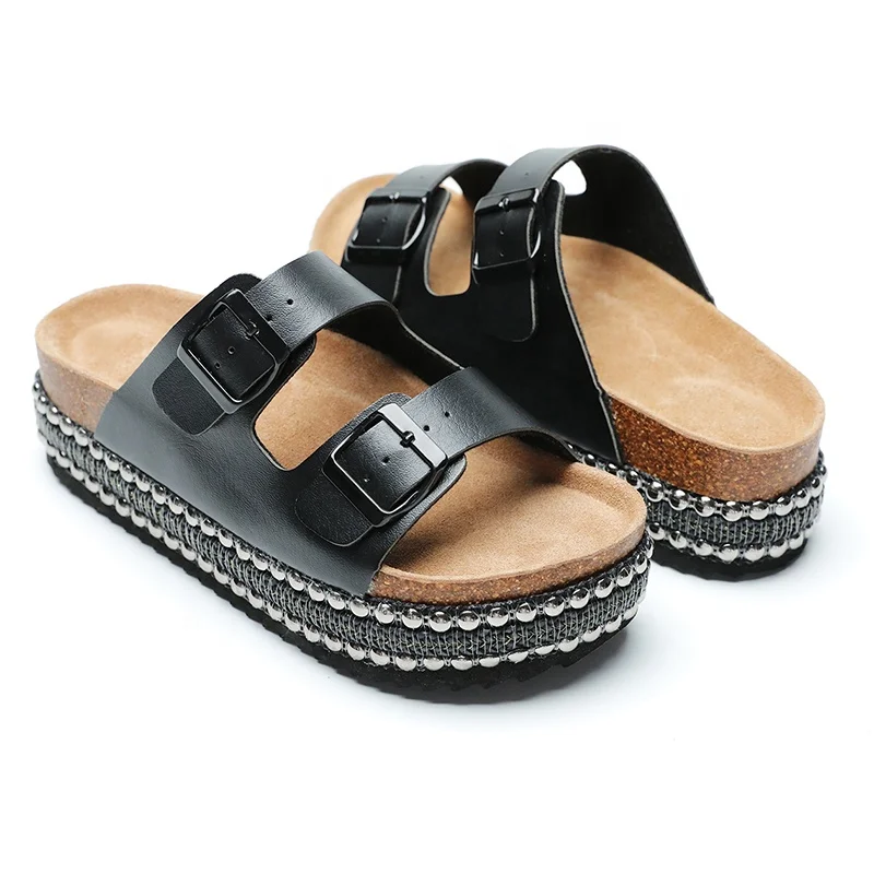 New Wholesale Women Platform Sandals with Studded Wedge Heel