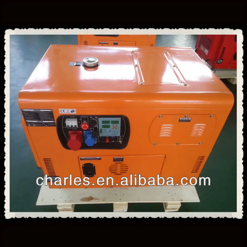 10 кВт 12 кВА бесшумный трехфазный электрический дизельный генератор с воздушным охлаждением