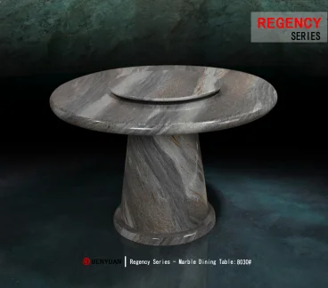 Simple elegant  appearance artificial round  marble dining  table with rotating centre  BR-MDT-8029