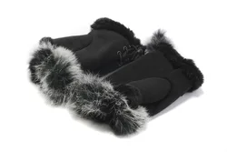 warm faux fur fabric fingerless gloves ladies fashion gloves