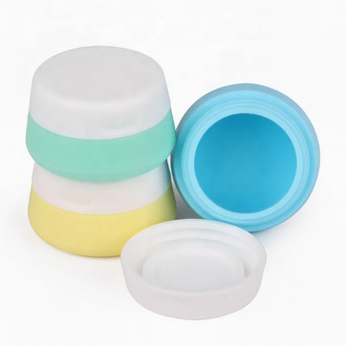 Food grade silica gel 10ml 20ml 30ml OEM empty custom drop resistance eye facial cream container dispenser packaging for sample