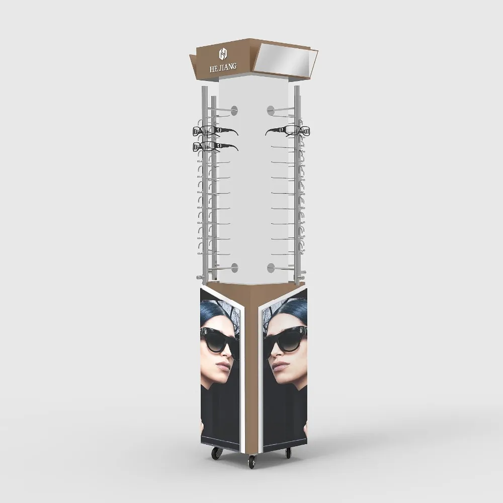 Модная вращающаяся подставка для очков, деревянная витрина для очков, стеллажи для очков