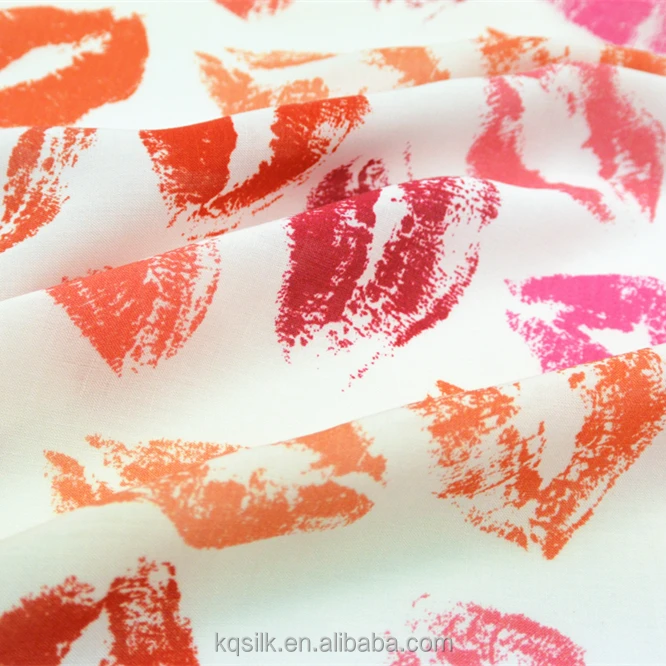 Цифровая Печать помады тканый 100% вискоза ткань/хлопчатобумажная ткань
