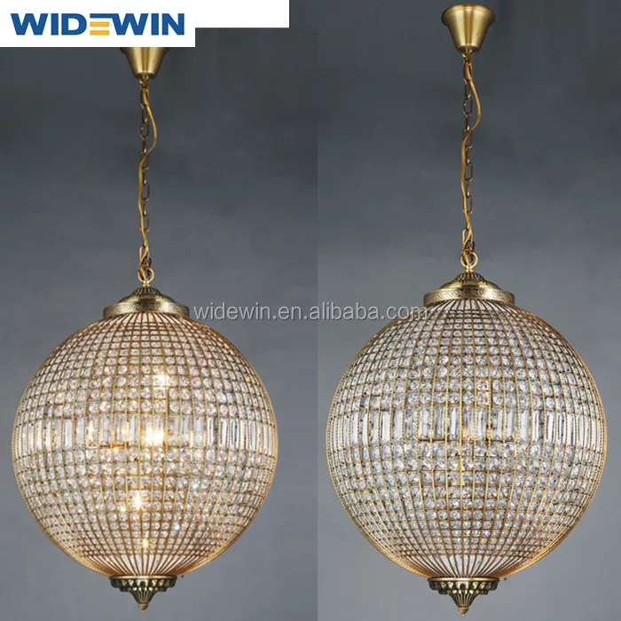 D60cm Chandelier Hotel Lighting Crystal Globe Pendant Lamp