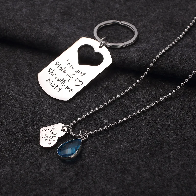 Ювелирное изделие подарок на день отцов ювелирное в форме сердца гравированный брелок из нержавеющей стали для собаки ожерелье костюм