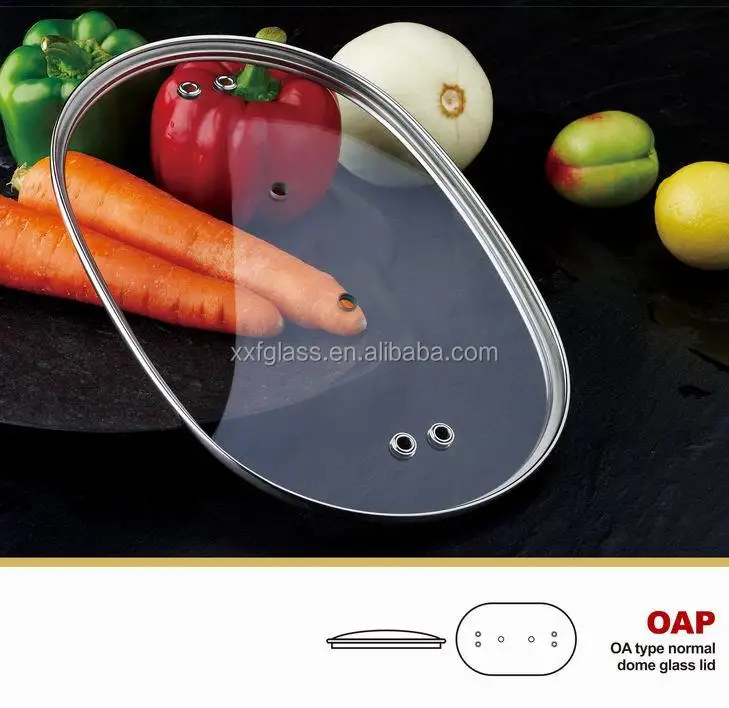 Овальная стеклянная крышка для антипригарная сковорода эллиптический стеклянная крышка