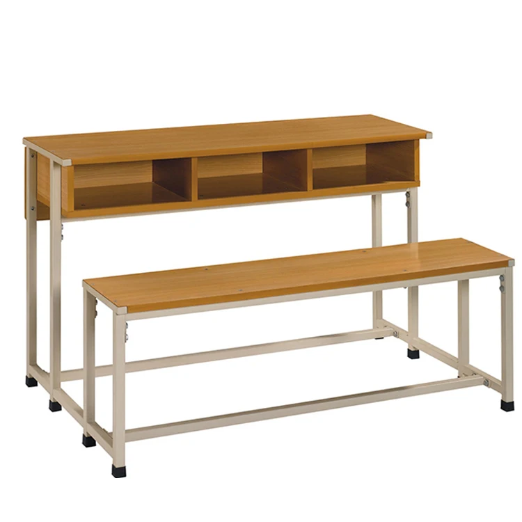 (Furniture) Two seater school desk /Student steel table for school   Cambodia