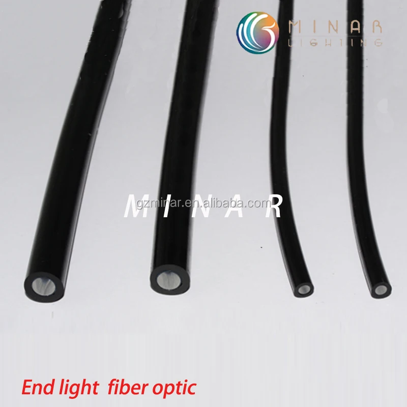 PMMA solid end glow emitting multi core fiber optic cable for swimming pool