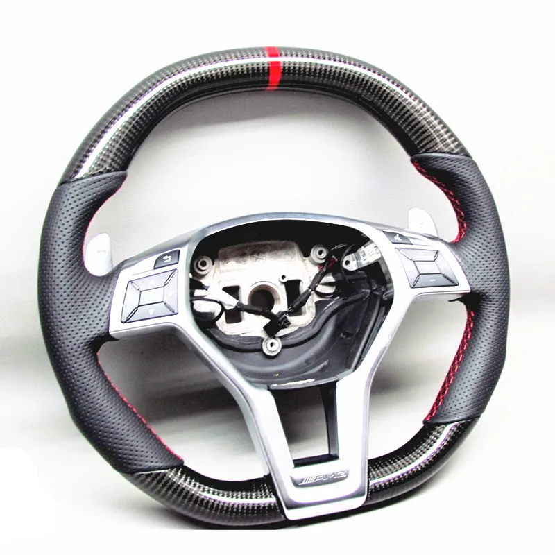 AUTO RACING CAR STEERING WHEEL  FOR Mercedes-Benz CLS63 C63 E63 CLA45 A45 AMG CARBON  FIBER STEERING WHEEL