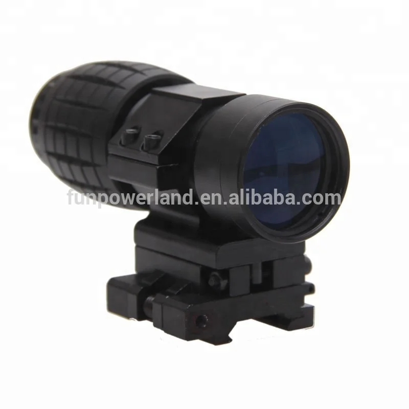 
Airsoft Rifle gun Tactical red dot sight scope 3x Magnifier Compact Sight with Flip UP Mount Side picatinny rail mount 