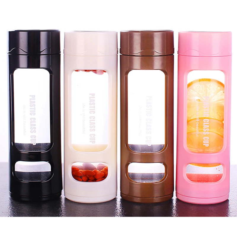 Custom Printing Water Bottles Shaker Sport Water Bottle Tea Infuser for Gym BPA Free Glass with Stainless Steel Minimalist