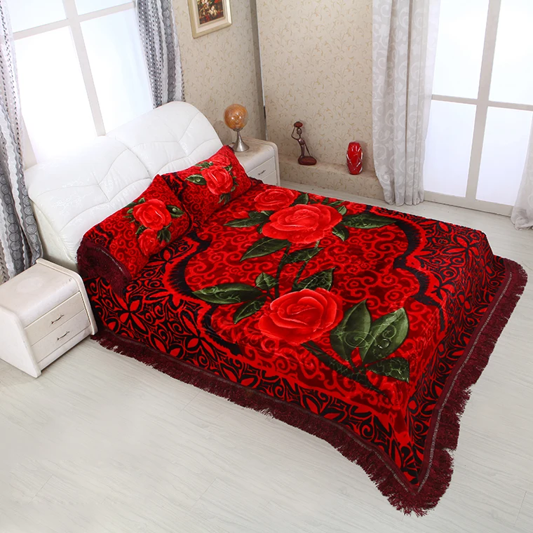 
OTSUKEORI Wholesale Luxury Bed Cover Set Big Size Mora Blanket For Bed Custom Korean Style 220x240cm 3d Bedding Set 