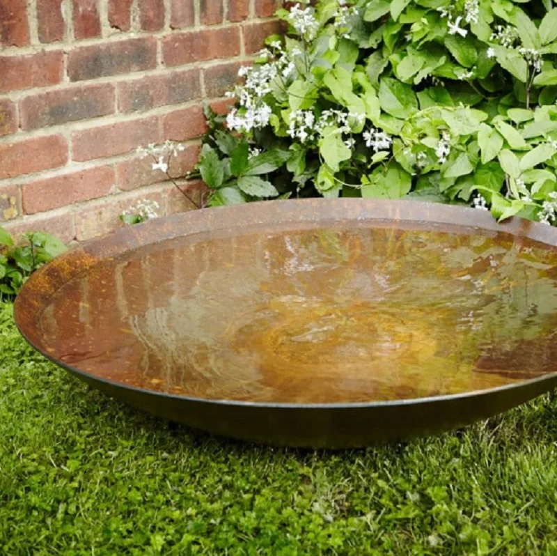 110cm CORTEN steel water bowl decorative garden fountain/waterfall