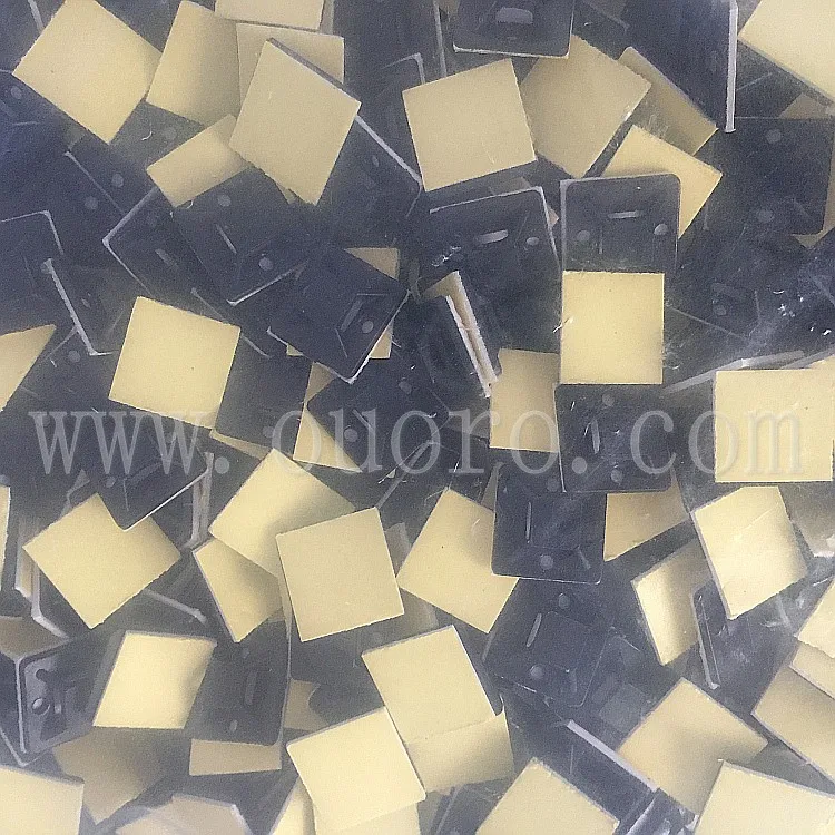 25*25 yellow glue black seat plastic Cable Management Self Adhesive CableTie Mount
