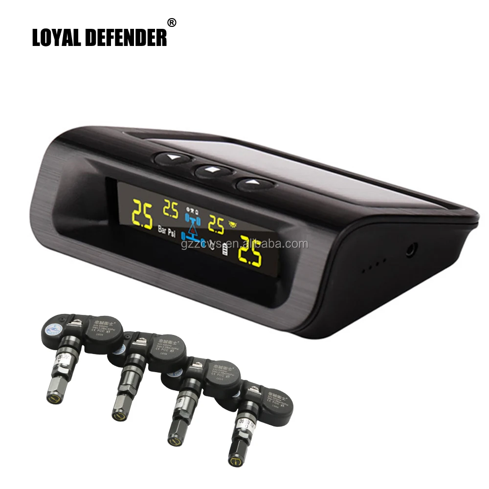 Car TPMS tire pressure monitoring system internal & external sensor power solar TPMS tyre gauge