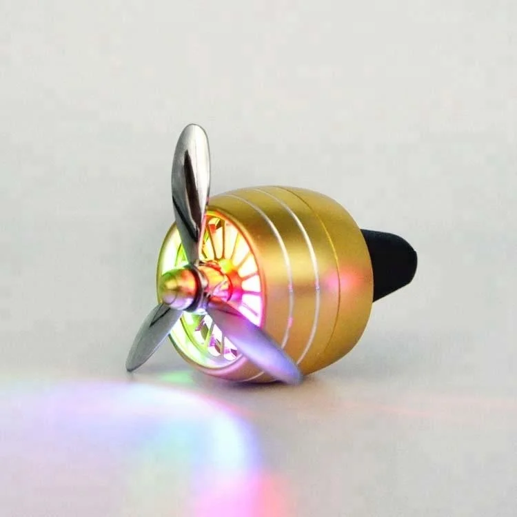 Most popular products propeller car vent diffuser air freshner with colorful LED light