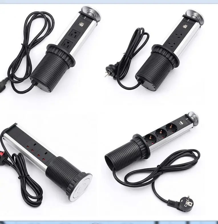 Кухонная Выдвижная розетка 3, британская/Британская розетка с USB-зарядкой