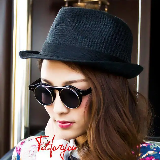 CC8008 Unisex Classic Vintage Circle Round Sunglasses Flip up Steampunk Glasses Double Layers Shades Fashion Sunglasses UV400 PC