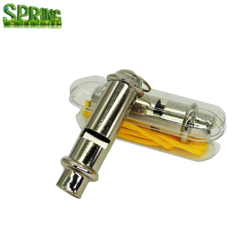 Качественный Металлический свисток для полицейских разведчиков, рекламный спортивный свисток из нержавеющей стали, экстренный свисток для выживания со шнурком