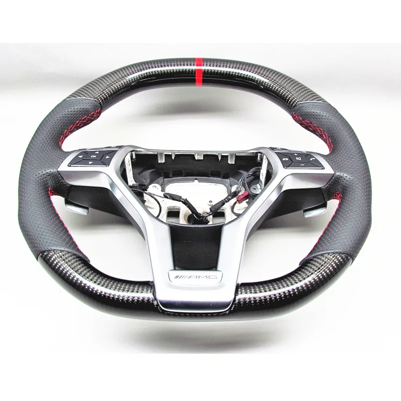 AUTO RACING CAR STEERING WHEEL  FOR Mercedes-Benz CLS63 C63 E63 CLA45 A45 AMG CARBON  FIBER STEERING WHEEL