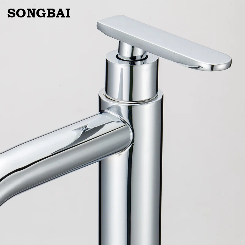 304 Stainless Steel Single Cold Bathroom Outdoor Chrome Bench Water Taps basin bath shower faucet