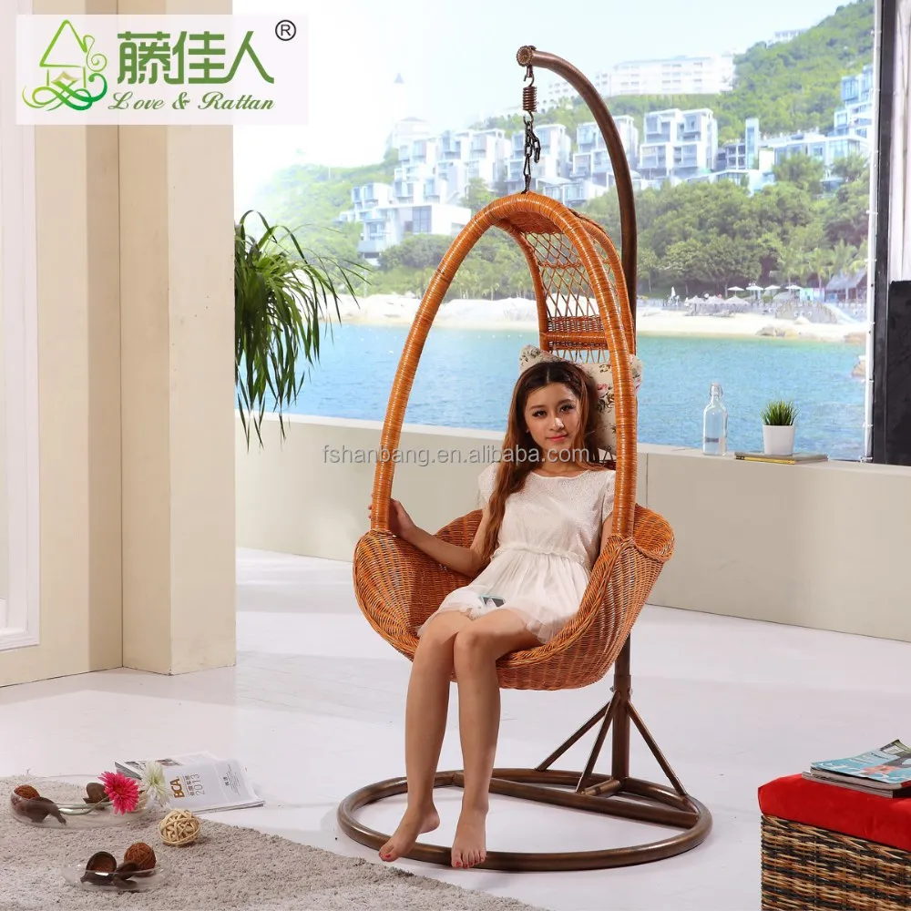 2016 New Design Rattan Wicker Hanging cane swing chair for sale