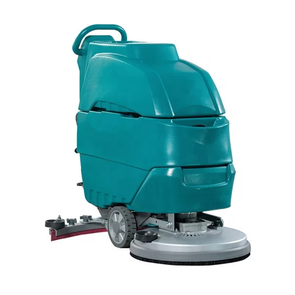 Small size floor scrubbing machine electric walk behind compact floor auto scrubber for warehouse floor cleaning