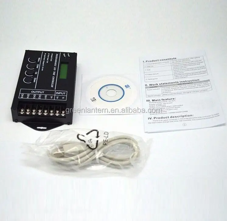 DC12-24V 20A 5 Channel output computer programmable led time controller with USB cable and CD-ROM