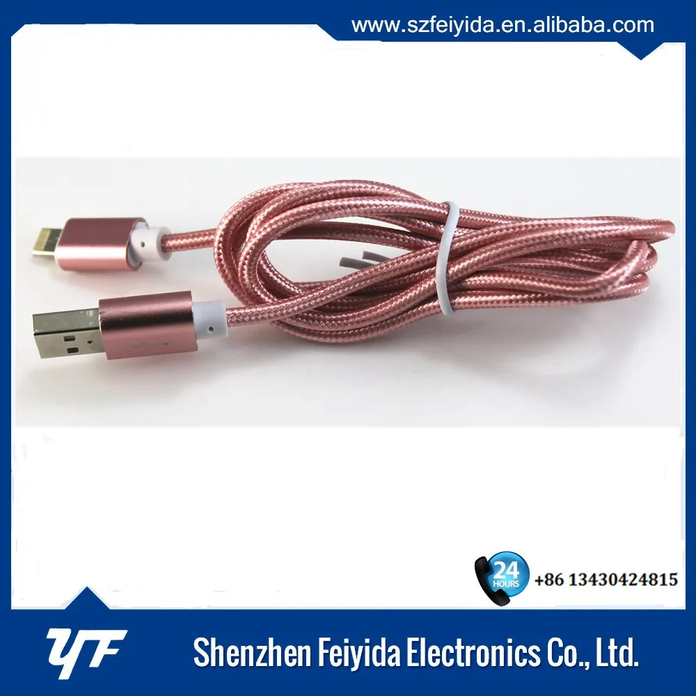 2016 оптовая красочные плетеный 8pin & 5 pin usb кабеля в один разъем