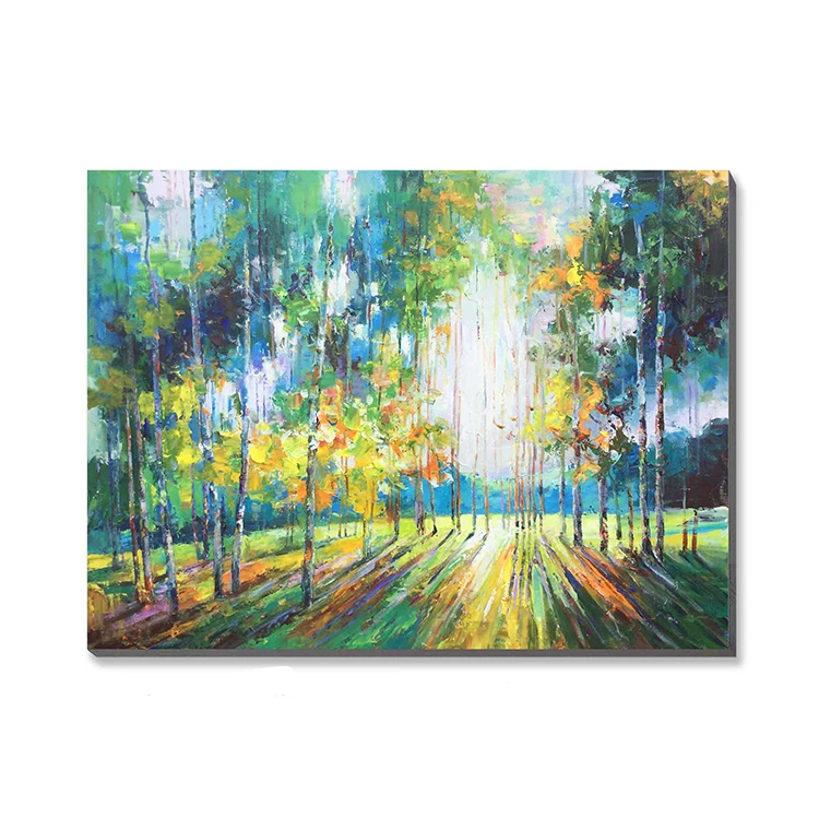 Modern Customize Tree Forest Landscapes Canvas Handmade oilpaint Oil Paintings Wall art Factory