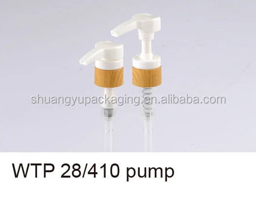 Wholesale 18/410 24/410 58/410 Bamboo Collar PP Plastic lotion Pump for shampoo lotion bottle