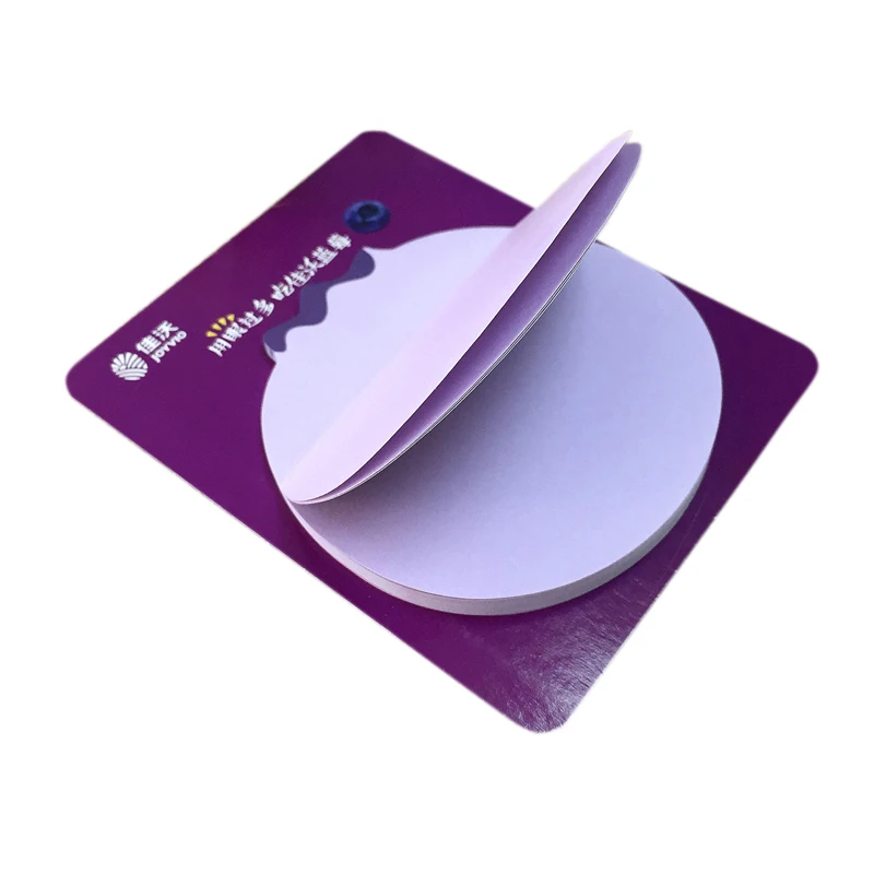 New design custom promotional sticky notes memo pad set die cut 3D blueberry purple notebook