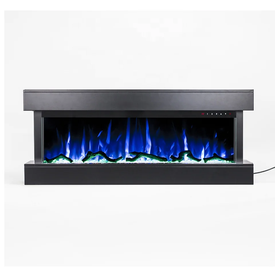 50 Inch Modern Look Wall Mounted Decorative Electric Fireplace with MDF Frame