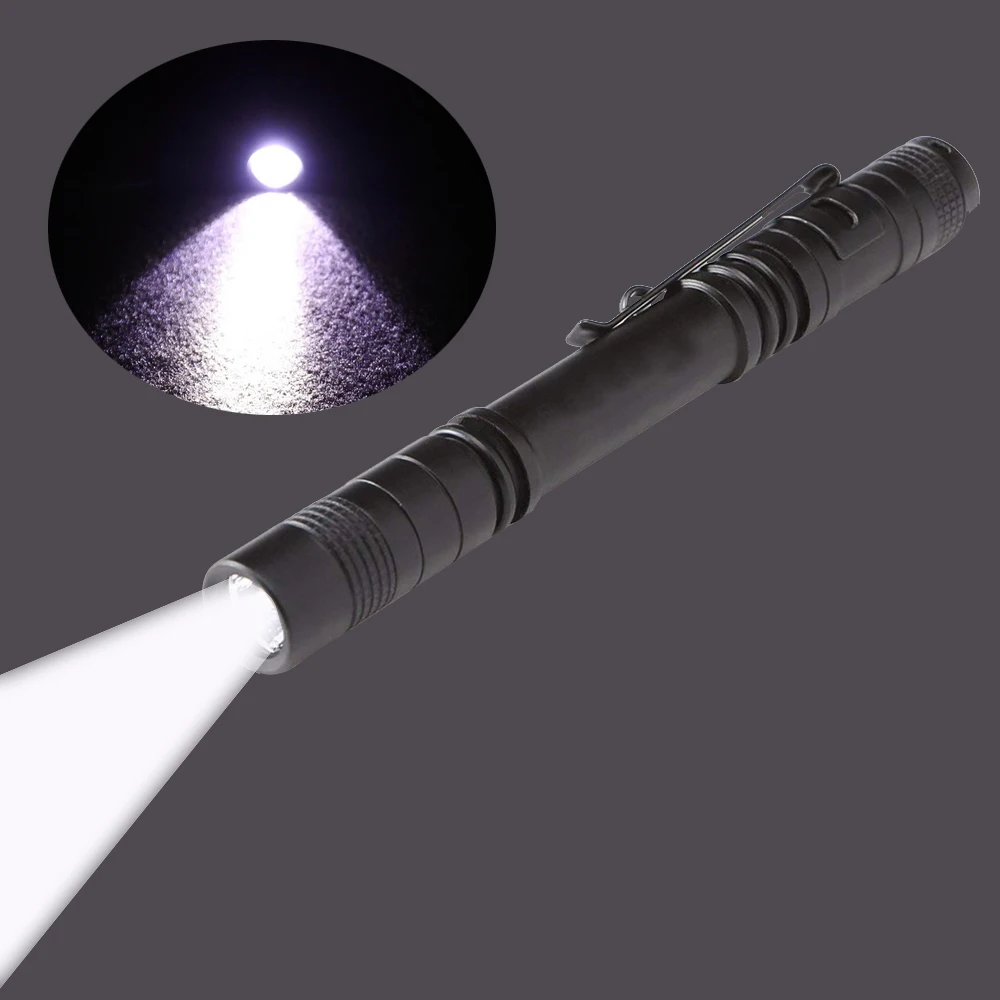 Factory Cheap Pen Type Pocket Min LED Flashlight Night Vision White Torch Lamp with Clip