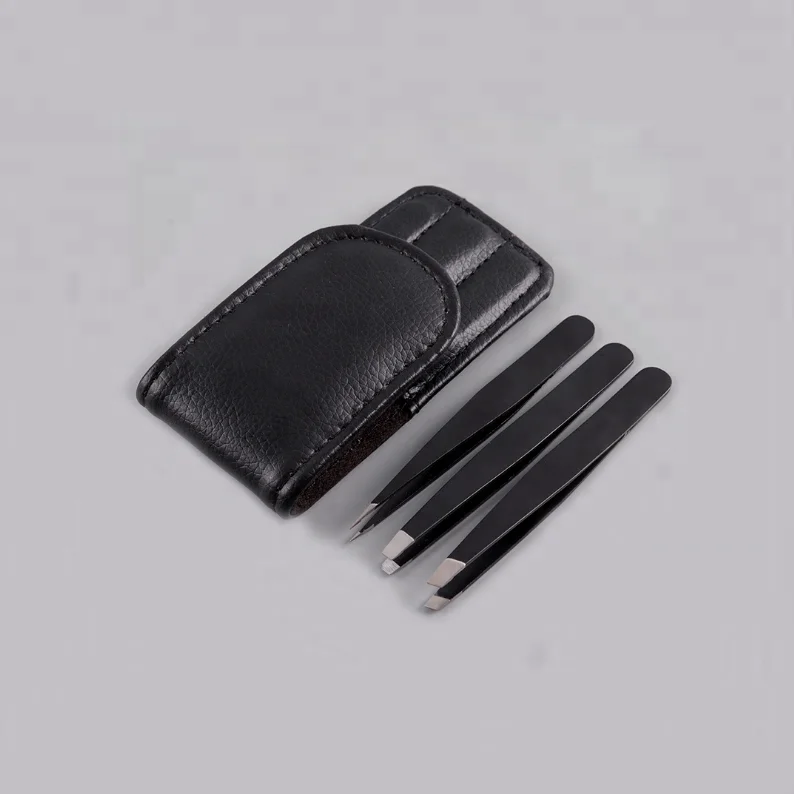 Stainless 3pcs Eyebrow Shaping Kit Slant Tweezers Eyebrow Hair Remover Lash Sets Brow Trimmer