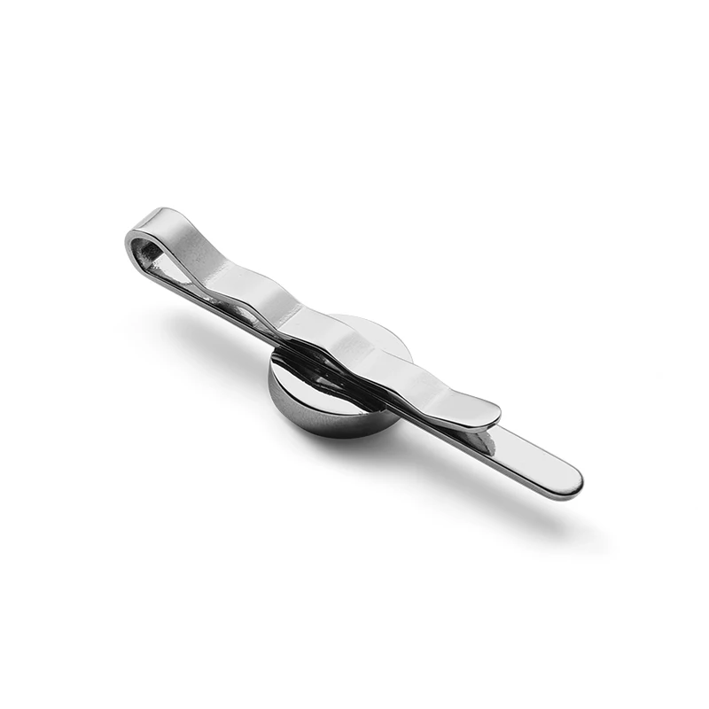 
Hot Sale Simple Clip On Tie Mens Suit Metal Blank Black Enamel Tie Clip With Custom Logo 