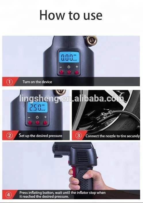 High Quality Inflator Rubber Ball Seatbottl Car Electrical Air Pump Mini Portable Wireless