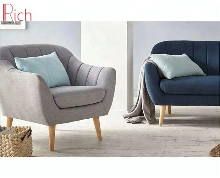 Wholesale Home Furniture Arm Chair Couch Nordic Scandinavian Channel Tufted Modern Living Room Fabric Sofa