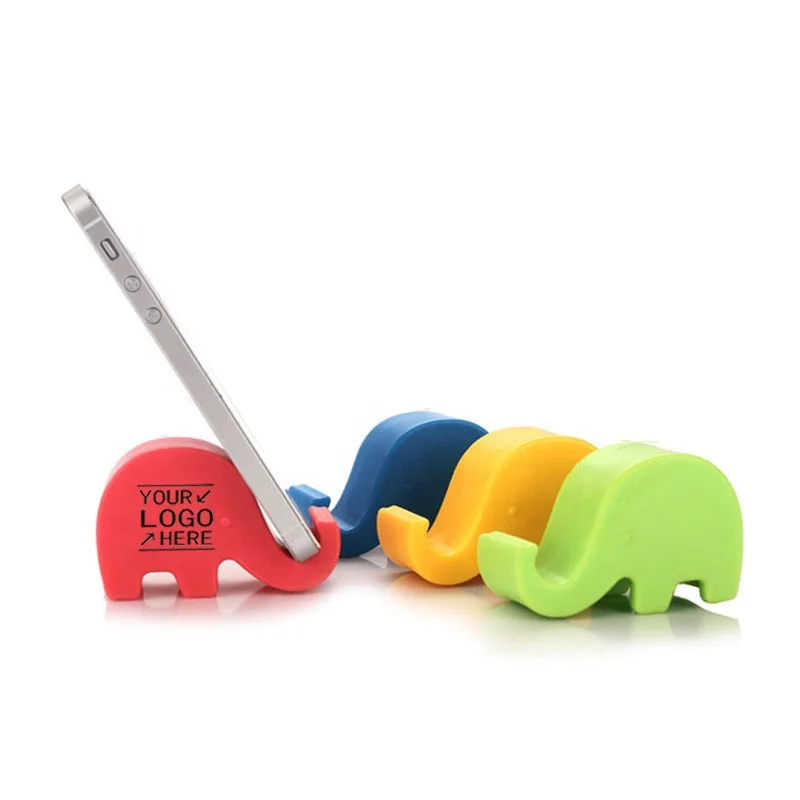 Cheap and Eco-friendly plastic phone holder cute elephant phone stand creative fixed Stent