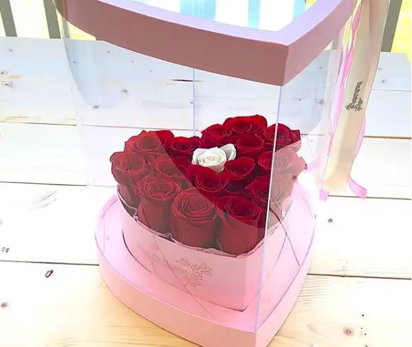 Custom made clear PVC flower packaging boxes