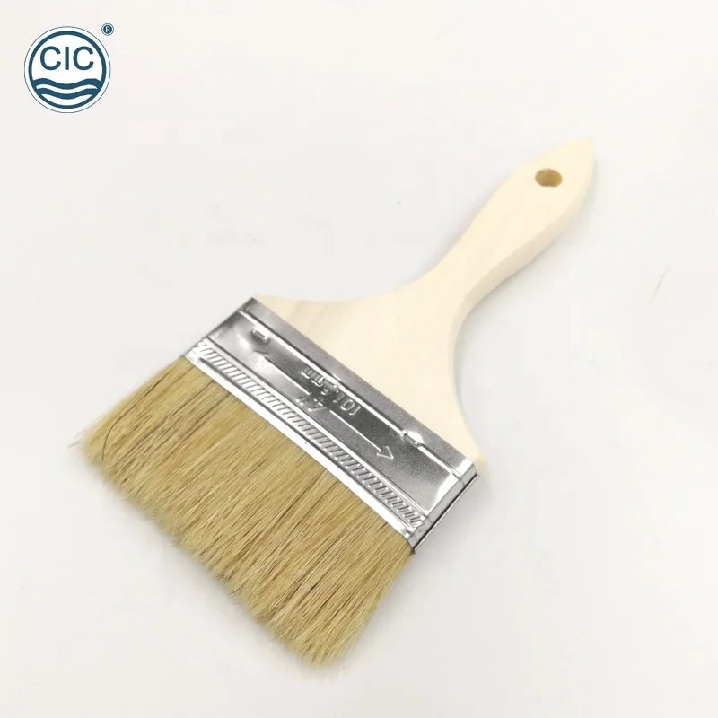 3 IN Wall Natural Bristle White Gray Paint Brush Wooden