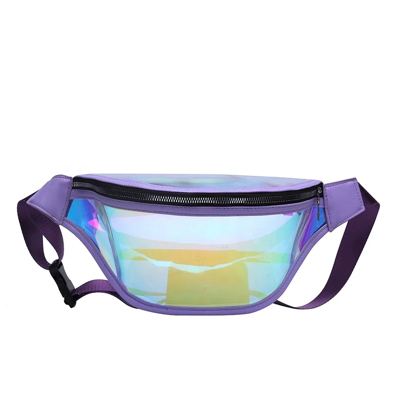 
Clear Holographic Laser Waist Bag Reflective Transparent PVC Fanny Pack 