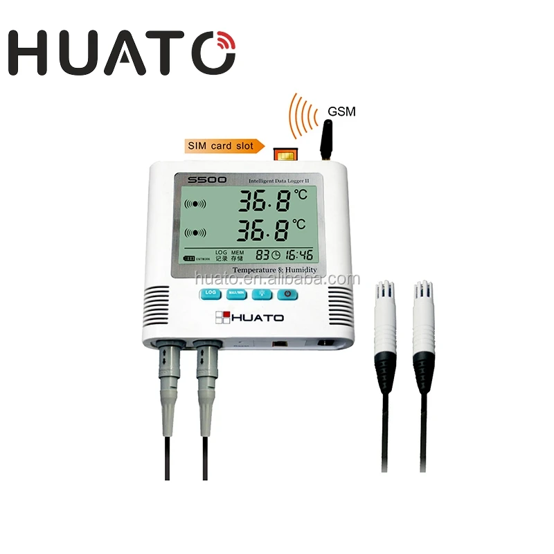 Refrigeration GSM alarm temperature and humidity data logger