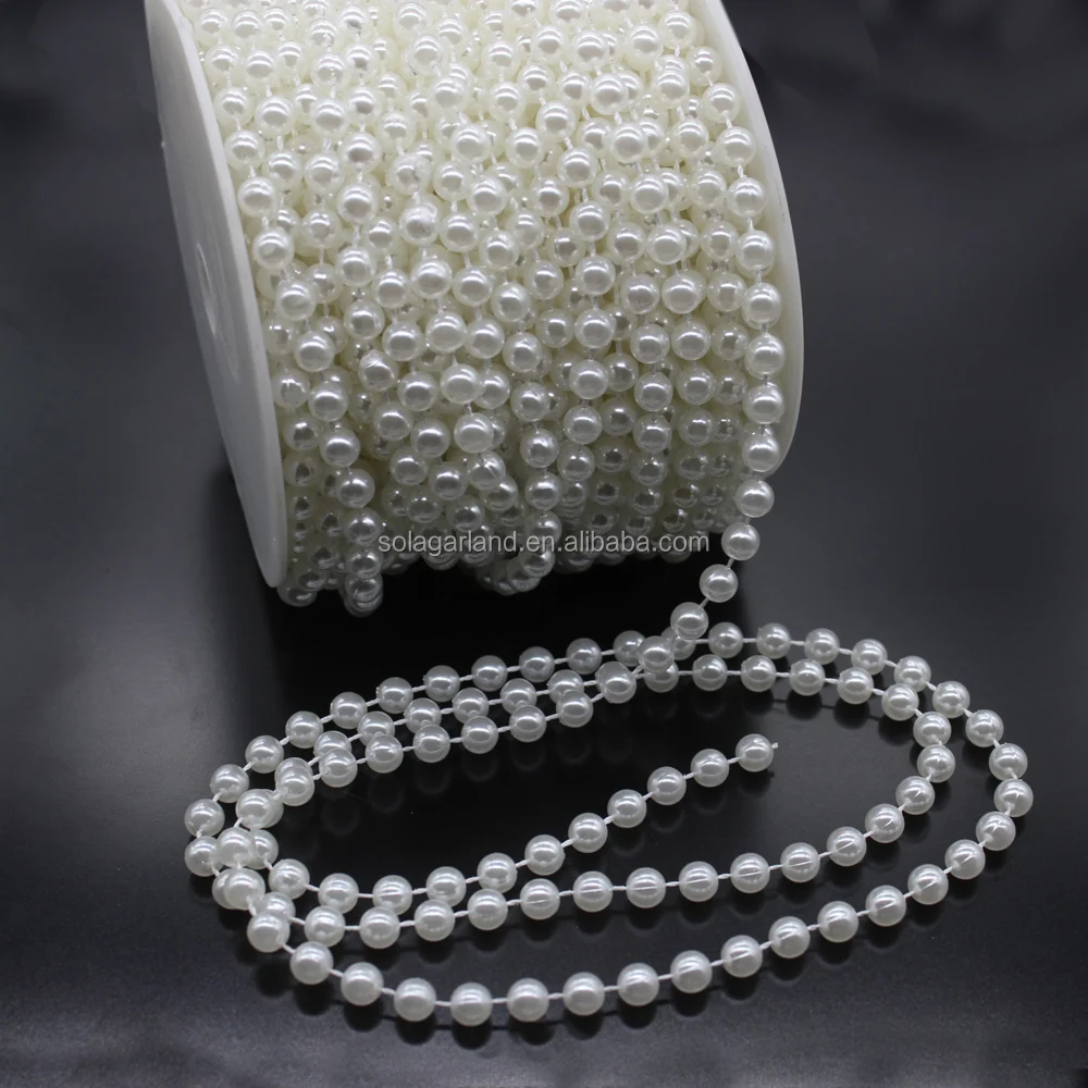 Hot Sale 8MM 10MM Round String Spools Chain Wire Pearl Garland for Christmas Tree