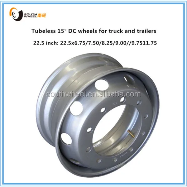 
15 DC Tubeless steel wheels for truck/ passenger buses/ trailer 