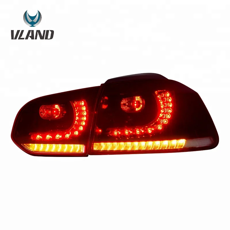 Running Sequential Indicators Emark Certification  2008-2013 Tail Lamp MK6 Red Tinted Tail Light For VW Golf 6