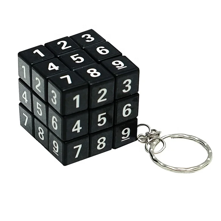 Mini Keyring Cube Puzzle New design toys keyring 3.3cm mini magic cubes with customized logo