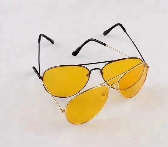 Night Visor Sun Glasses 2017 Cheap Yellow Color Lenses Airman Sunglasses for Driver