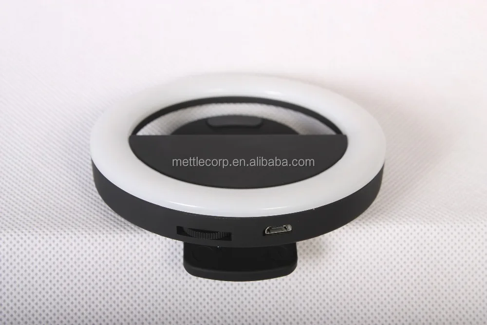 lithium battery bi-color operated LED selfie ring light with USB